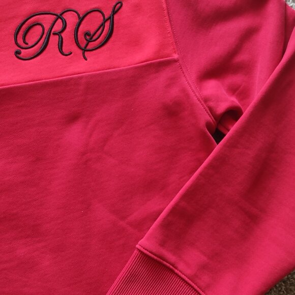 Raf Simons X Fred Perry Hoodie Men's Size 38 Medium Red Colorblock Embroidery - Picture 14 of 16